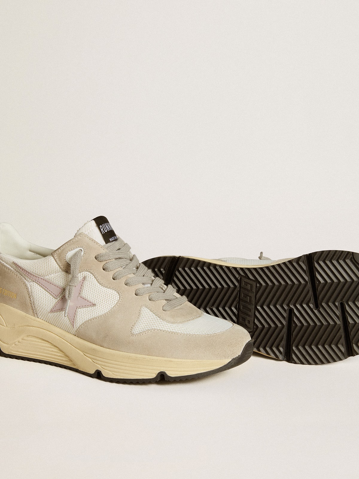 Golden Goose - Running Sole LTD aus Mesh mit Lederstern und Ferse aus Glitzer in 