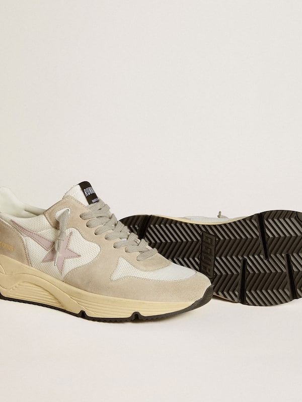 Golden Goose - Running Sole LTD in mesh with leather star and glitter heel tab in 
