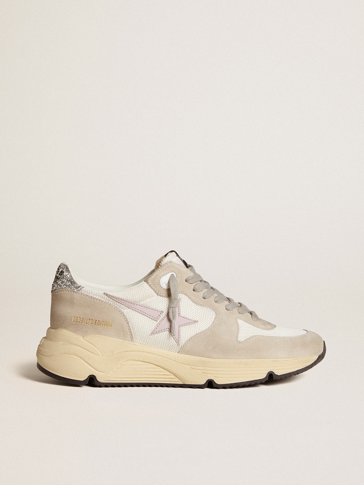 Golden Goose - Running Sole LTD aus Mesh mit Lederstern und Ferse aus Glitzer in 