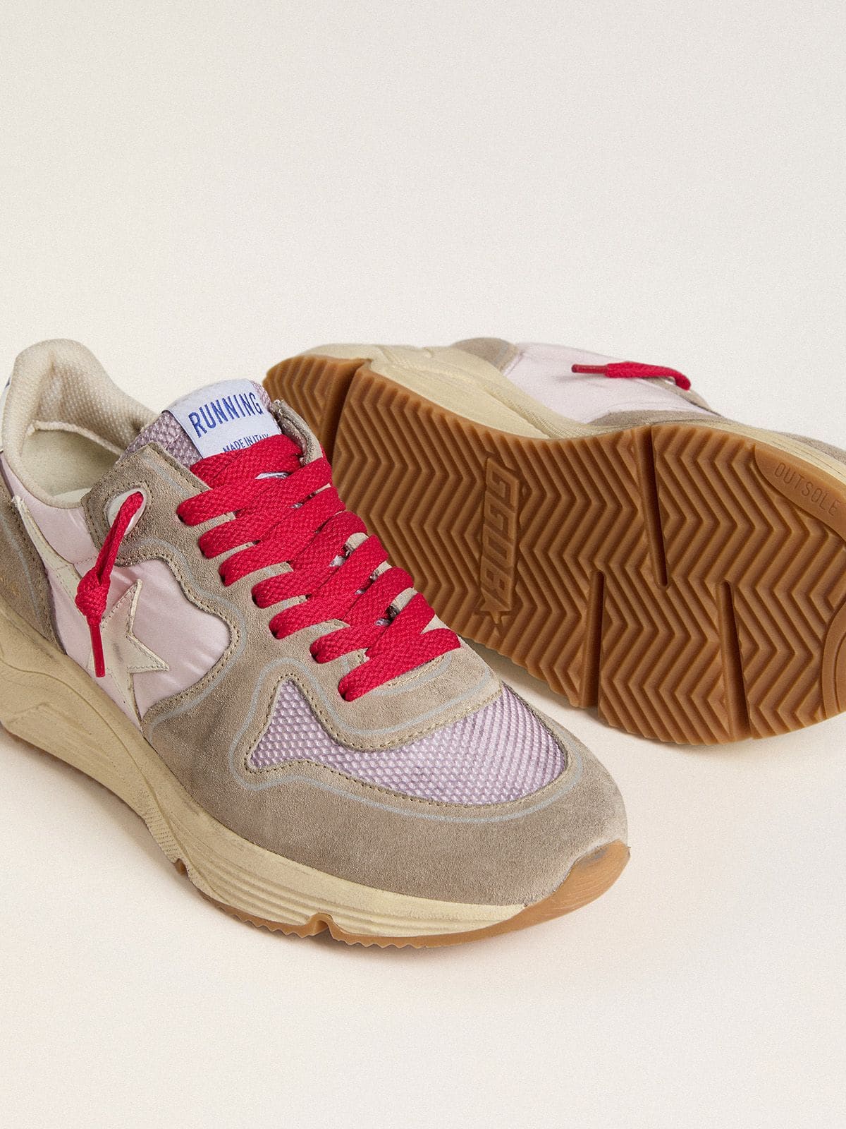 GOLDEN  スニーカー RUNNING SOLE GWF00126 F002654 Running Sole LTD in mesh with leather star and glitter heel tab