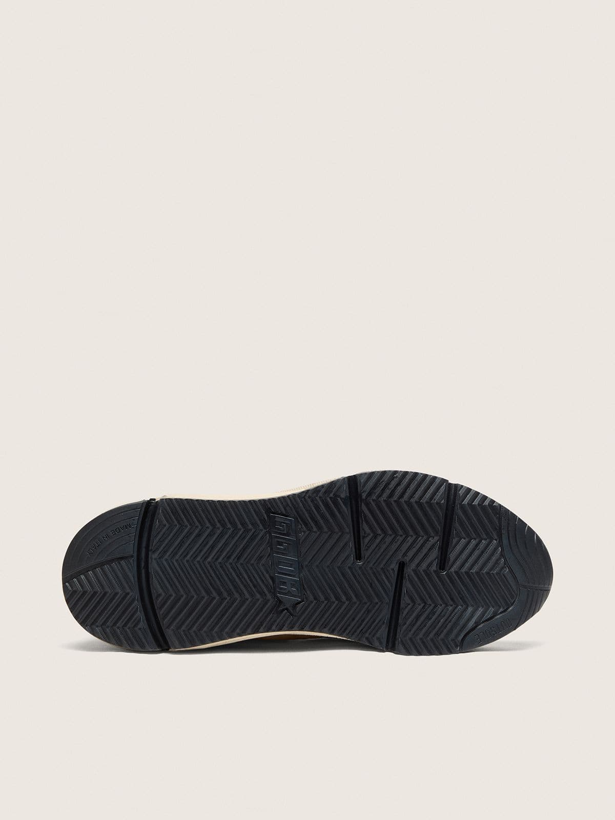 Golden Goose - Running Sole donna in nylon e pelle crema con stella in pelle verde in 