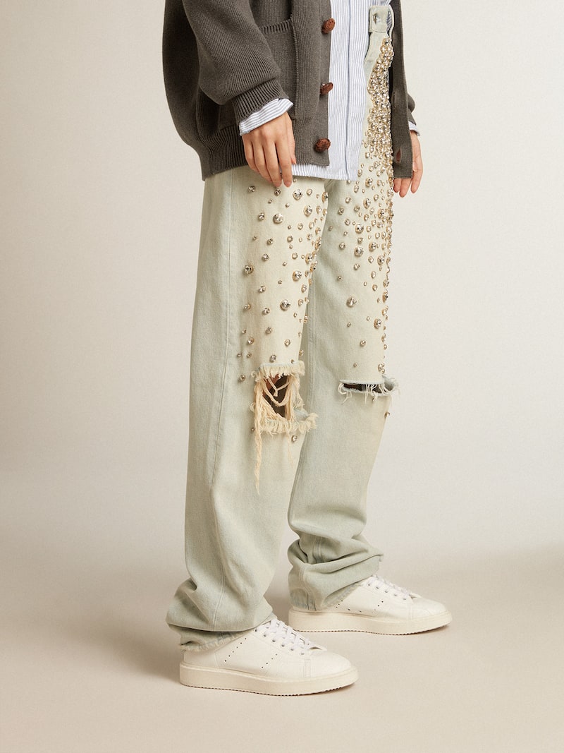 Golden Goose - Starter Damen aus Biomaterial mit Stern und Fersenpartie in Wei&szlig; in 