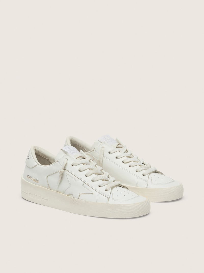 Golden Goose - Stardan Donna in pelle total white in 