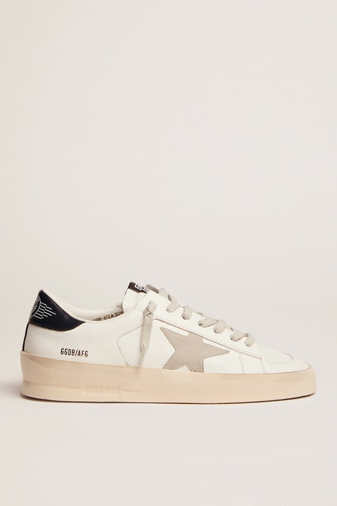 Women’s Stardan with ice-gray suede star and blue heel tab | Golden Goose