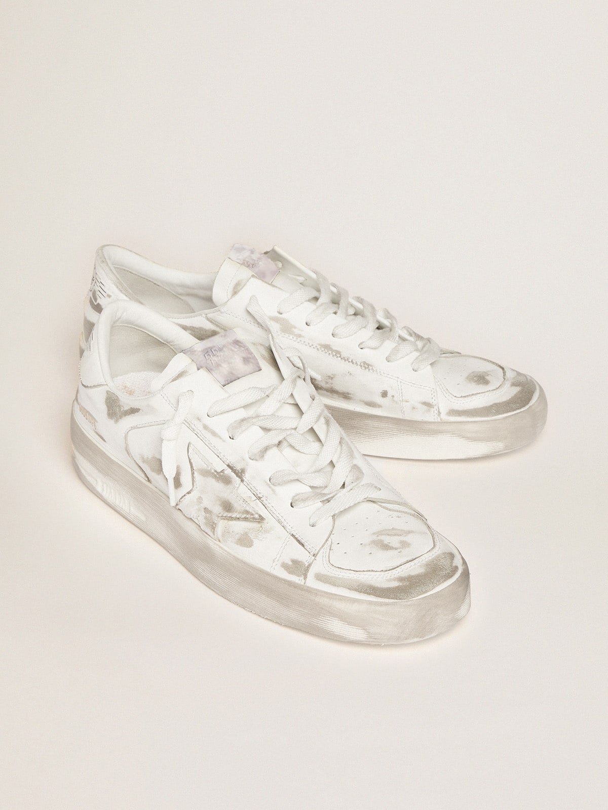 Golden Goose - Stardan sneakers in white leather with lived-in treatment in 