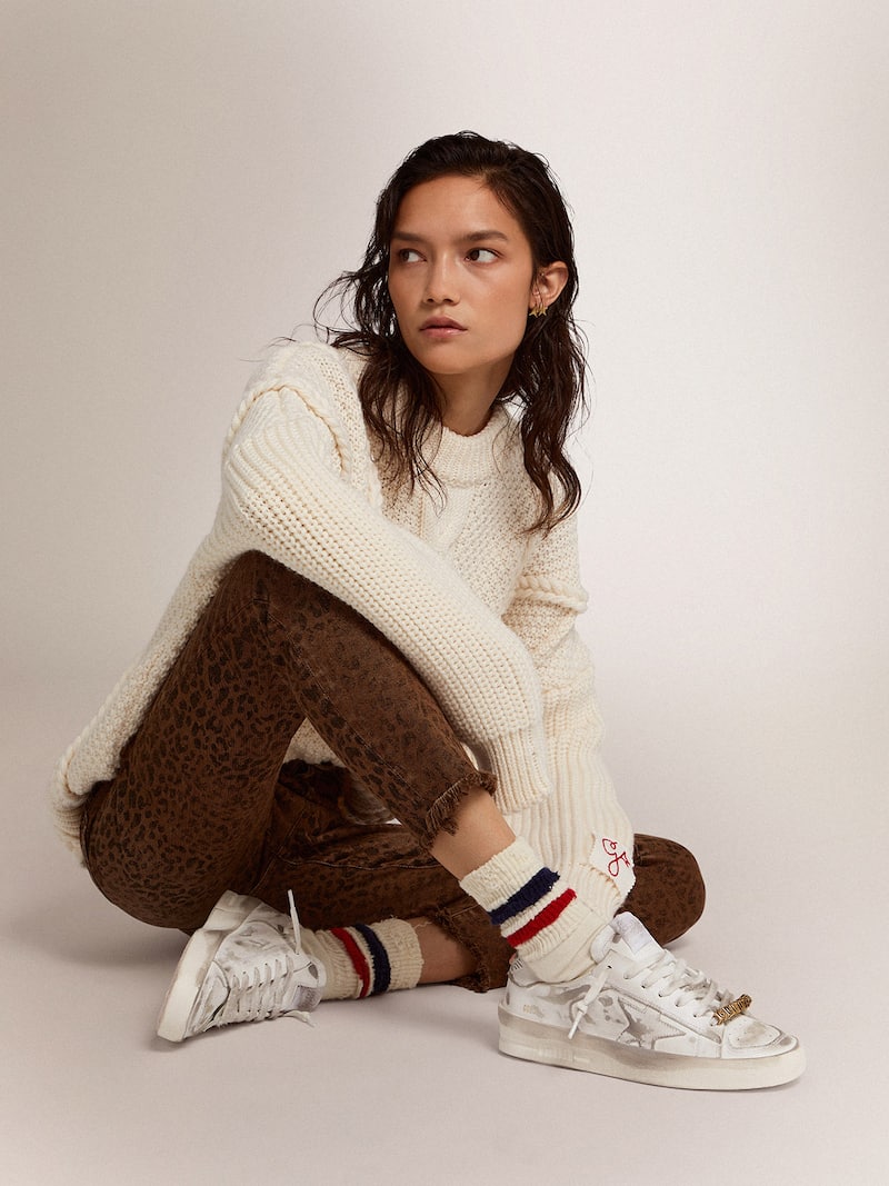 Golden Goose - Sneakers Stardan bianche in pelle trattamento lived-in in 