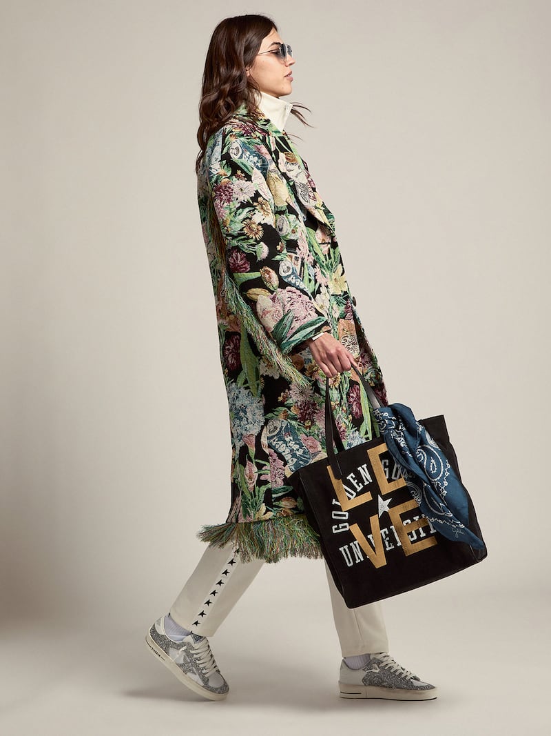 Golden Goose - Stardan Donna in pelle bianca e glitter in 