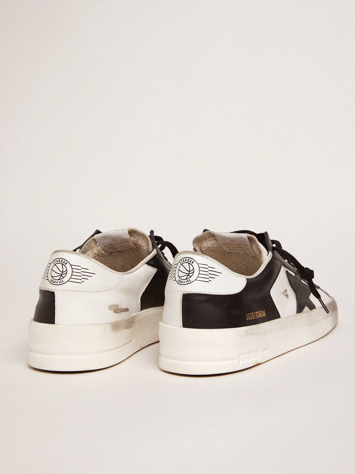 Golden Goose - Women's Stardan in leather with black leather star and white leather heel tab in 