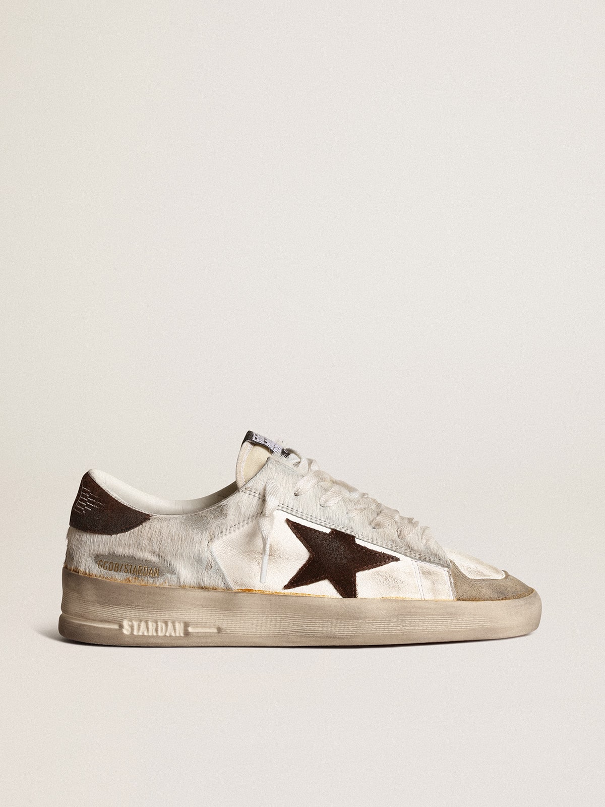 Golden Goose - Women’s Stardan in nappa and pony skin with brown suede star in 