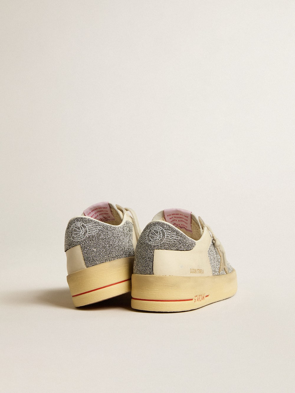 Golden Goose - Women's Stardan in suede with sand star and silver Swarovski crystal inserts in 