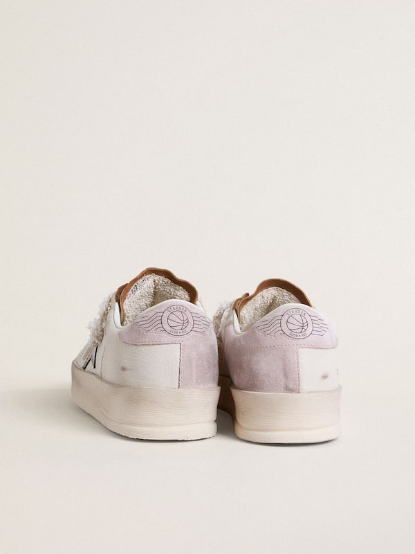 Golden Goose - Stardan in nappa leather with metallic silver leather star and pink suede heel tab in 