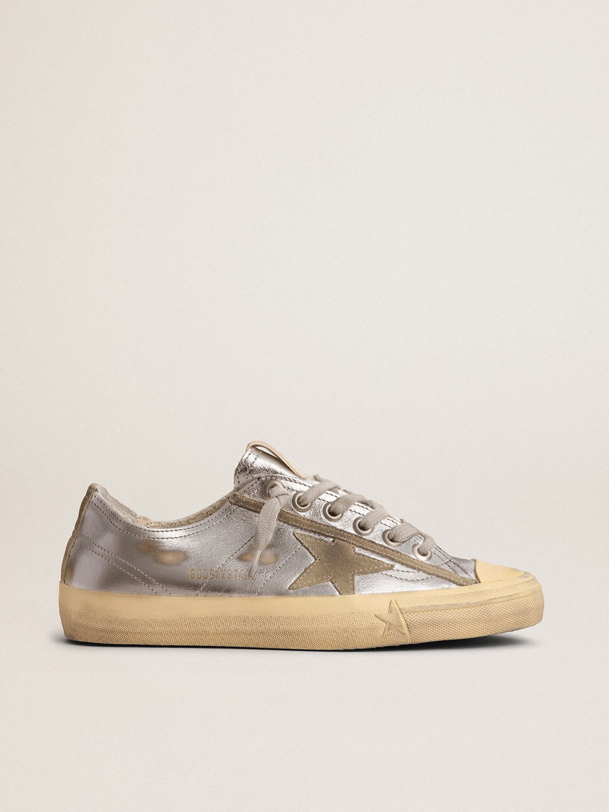 Golden Goose - V-Star LTD para mujer de piel laminada plateada in 