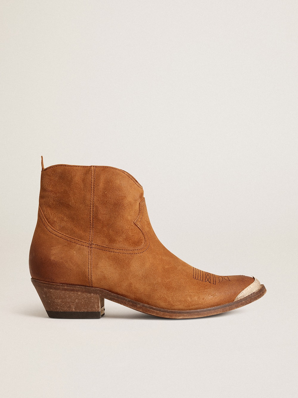 Golden Goose - Stivaletti Young in suede color cognac in 