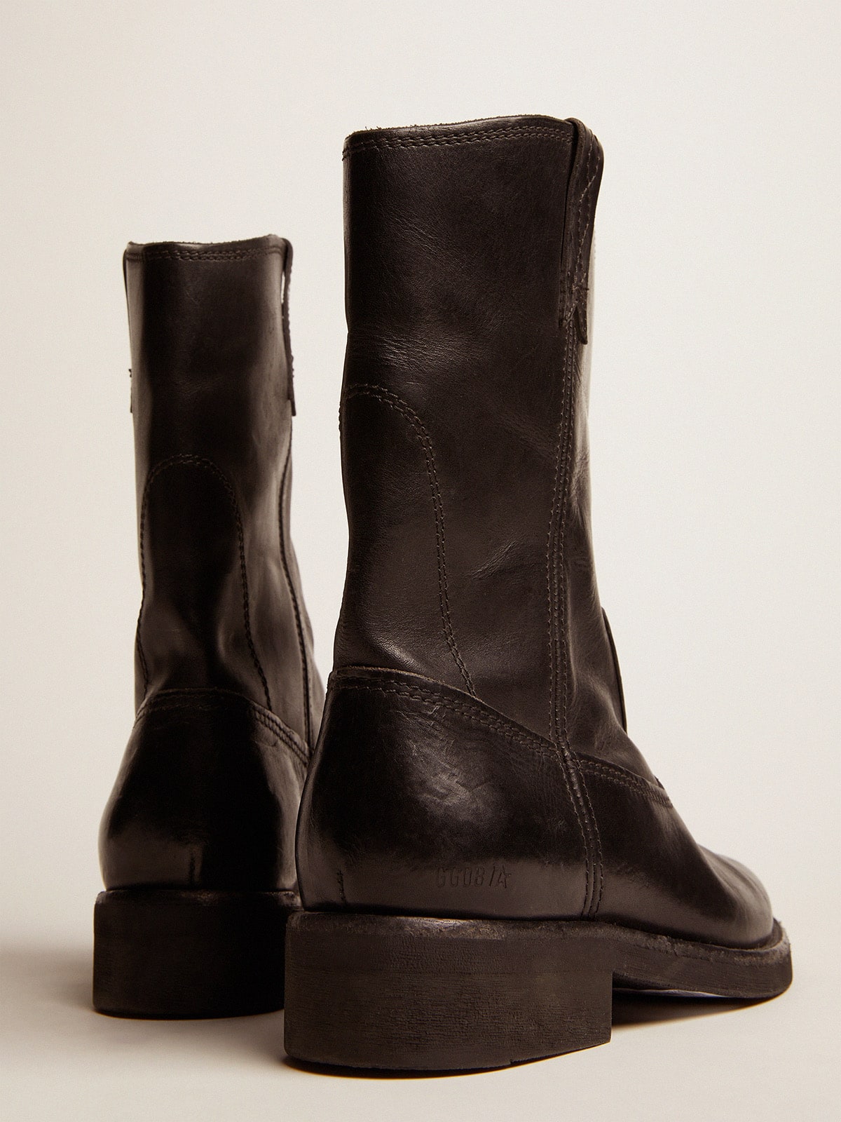 Biker boots in black leather Golden Goose