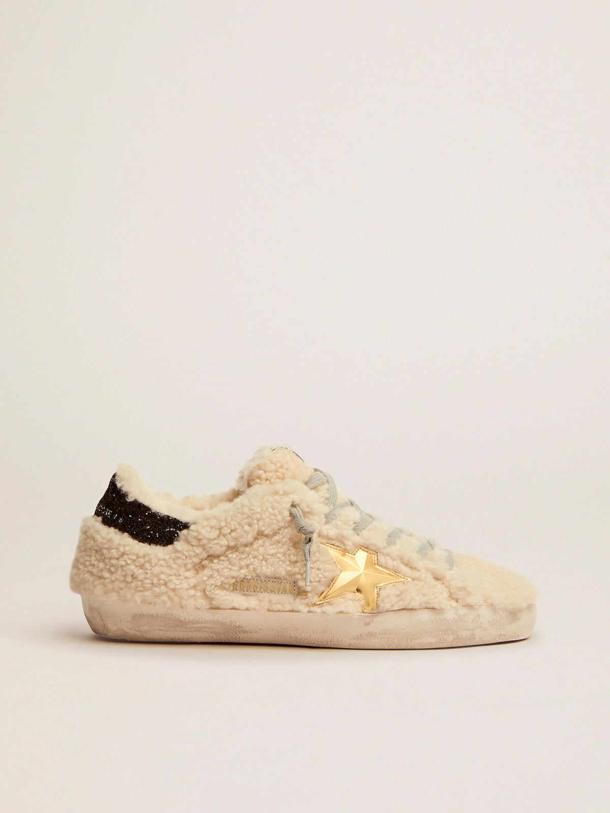 Golden Goose - Tênis Super-Star de shearling e estrela 3D dourada in 