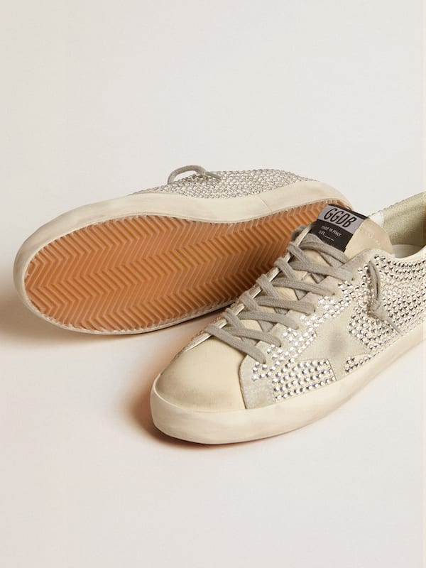 Golden Goose - Super-Star in nubuck with Swarovski crystals and ice-gray suede star in 