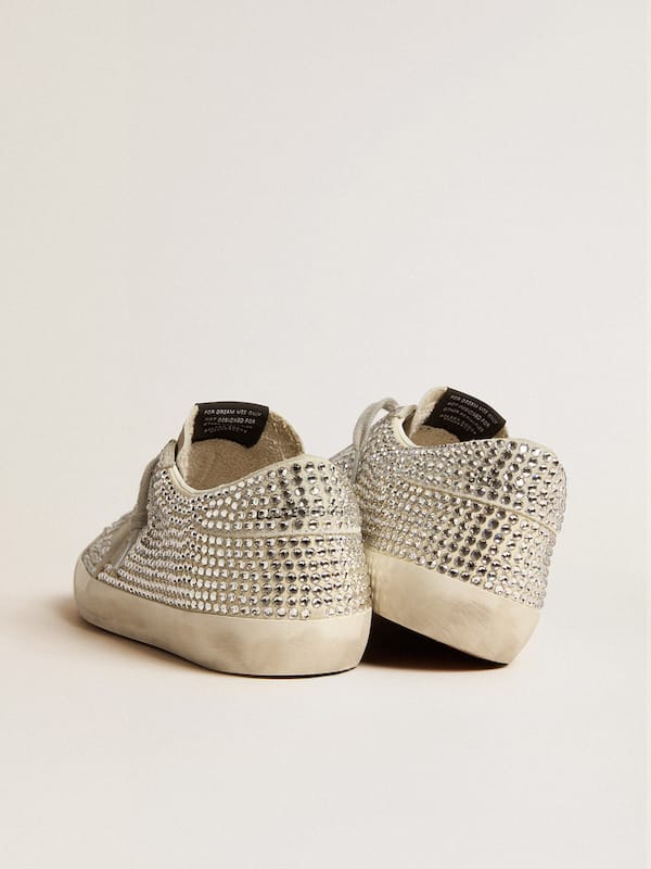 Golden Goose - Super-Star in nubuck with Swarovski crystals and ice-gray suede star in 