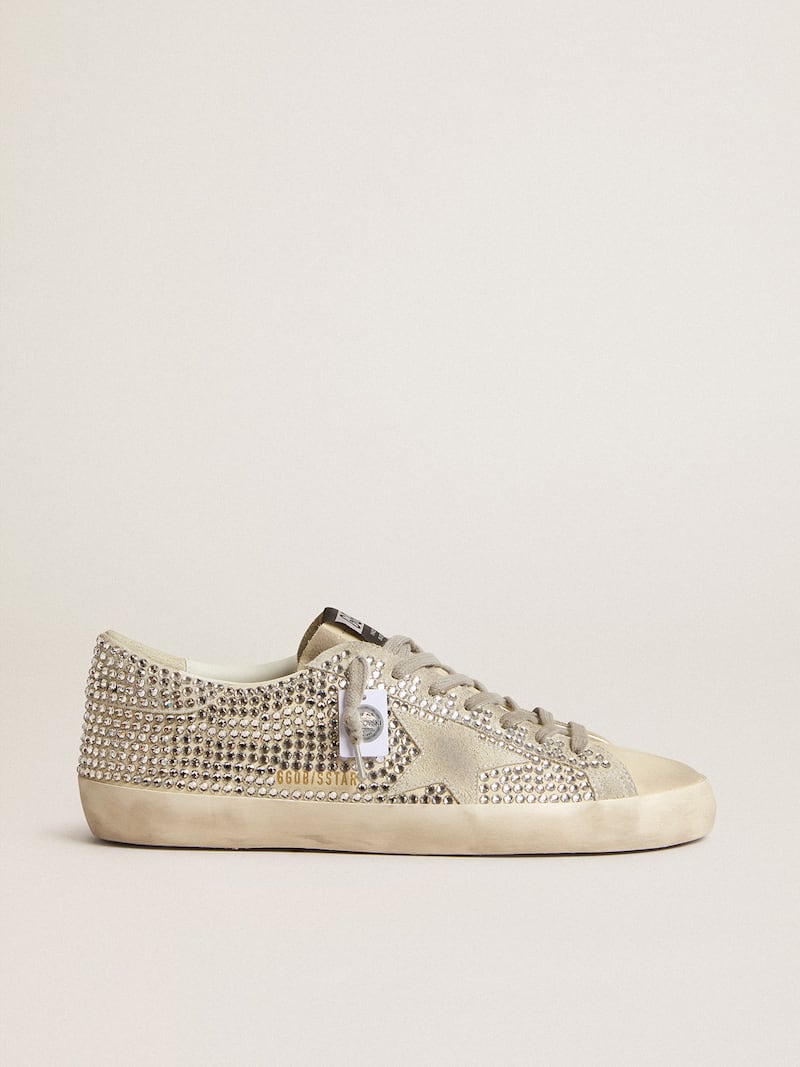 Super-Star in nubuck with Swarovski crystals and ice-gray suede star