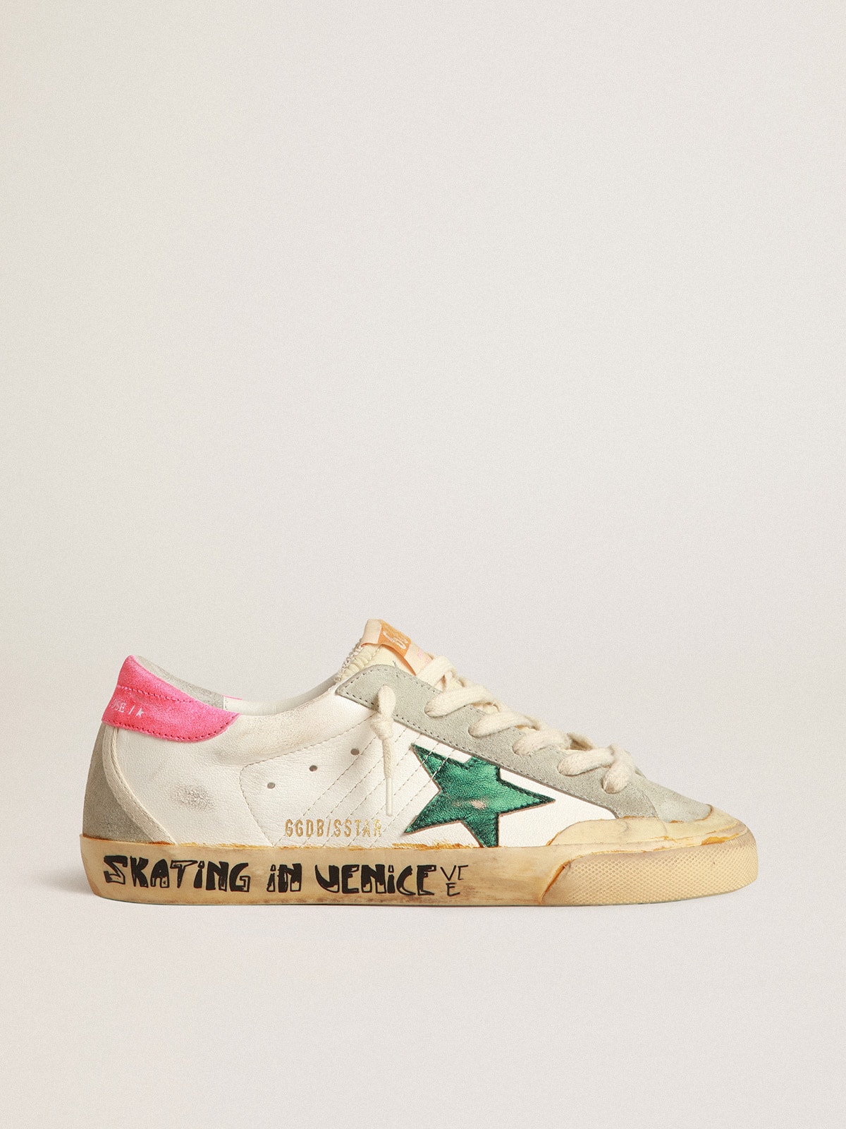 Golden Goose - Super-Star Penstar avec étoile verte et contrefort langouste fluo in 