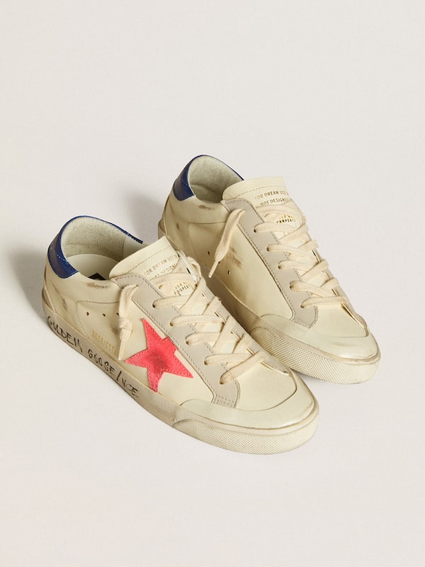 Golden Goose - Women’s Super-Star in nappa with suede star and metallic leather heel tab in 
