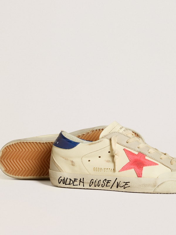 Golden Goose - Women’s Super-Star in nappa with suede star and metallic leather heel tab in 