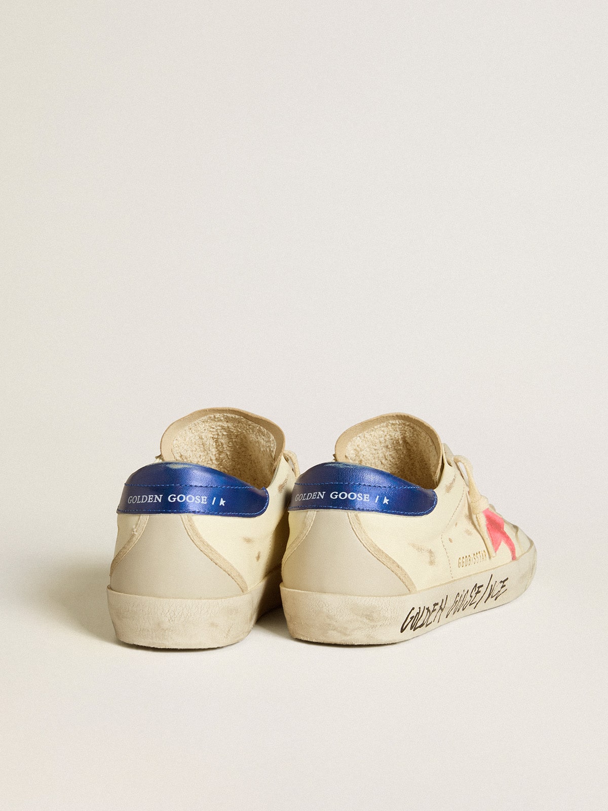 Golden Goose - Super-Star de Mujer de napa con estrella de ante y refuerzo del talón de piel laminada in 