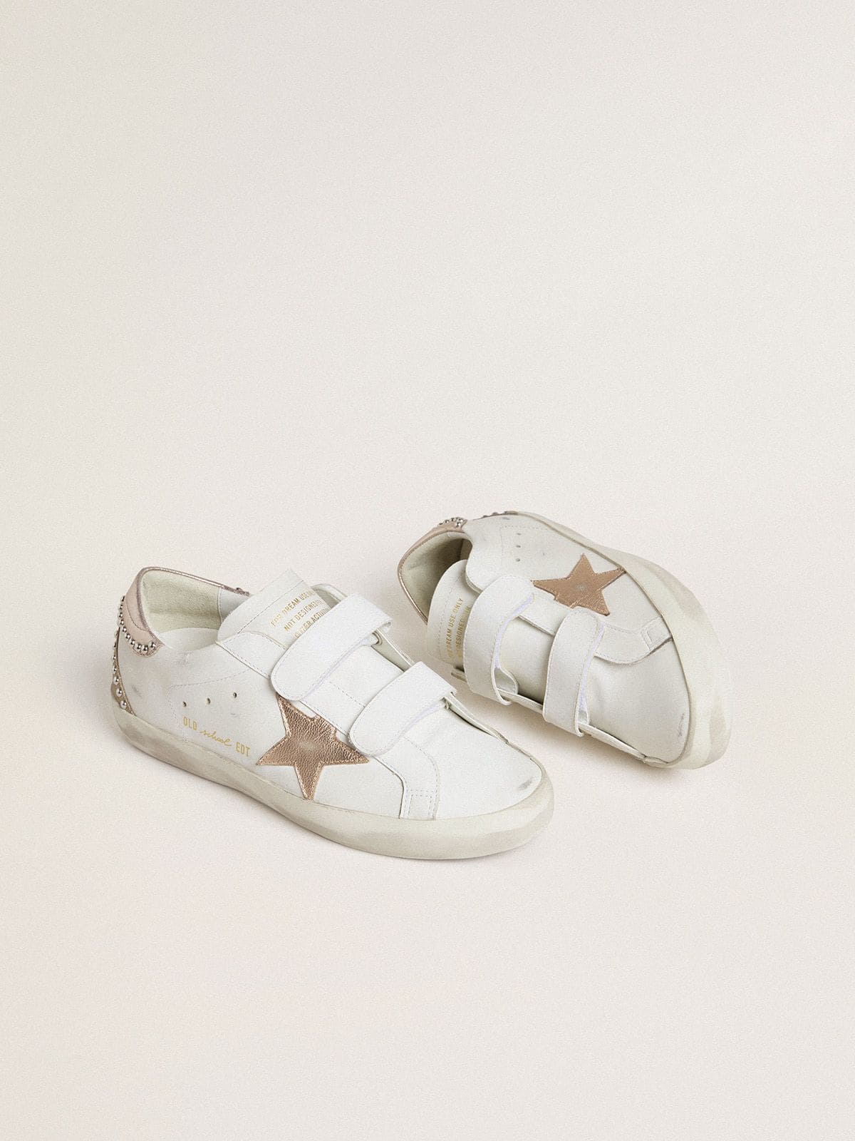 Old School LTD Donna con stella e talloncino in pelle laminata oro rosa