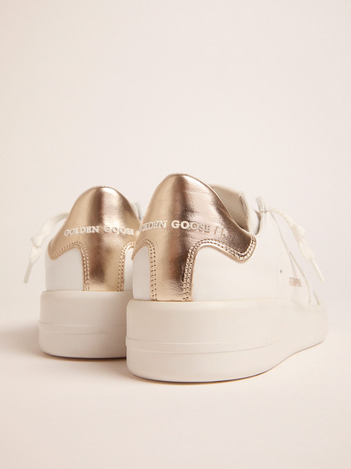 Sneakers Purestar pour femme avec talon dore Golden Goose