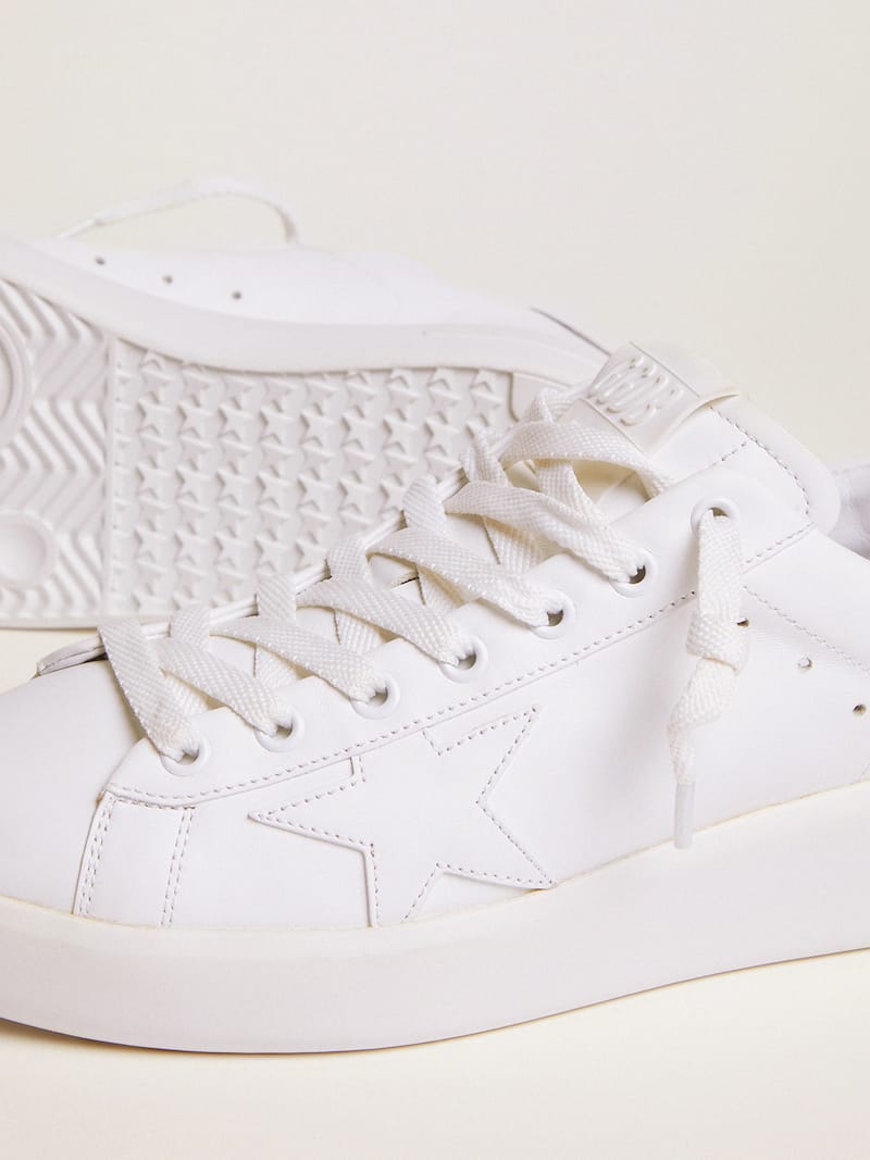 Golden Goose - Sneakers Purestar mit silberfarbenem Glitzer am Kn&ouml;chelrand in 