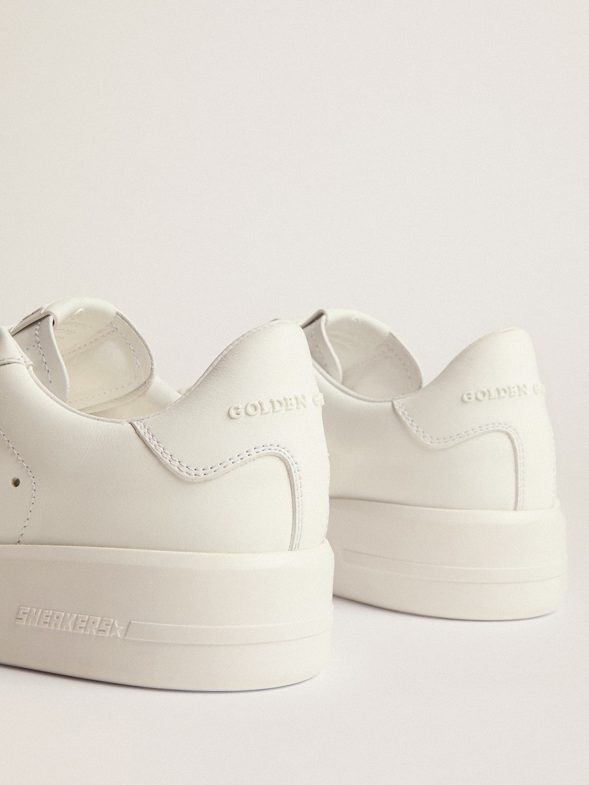 Golden Goose|SNEAKERS (GWF00197 F002789 80185) Women's Purestar in white leather with silver Swarovski