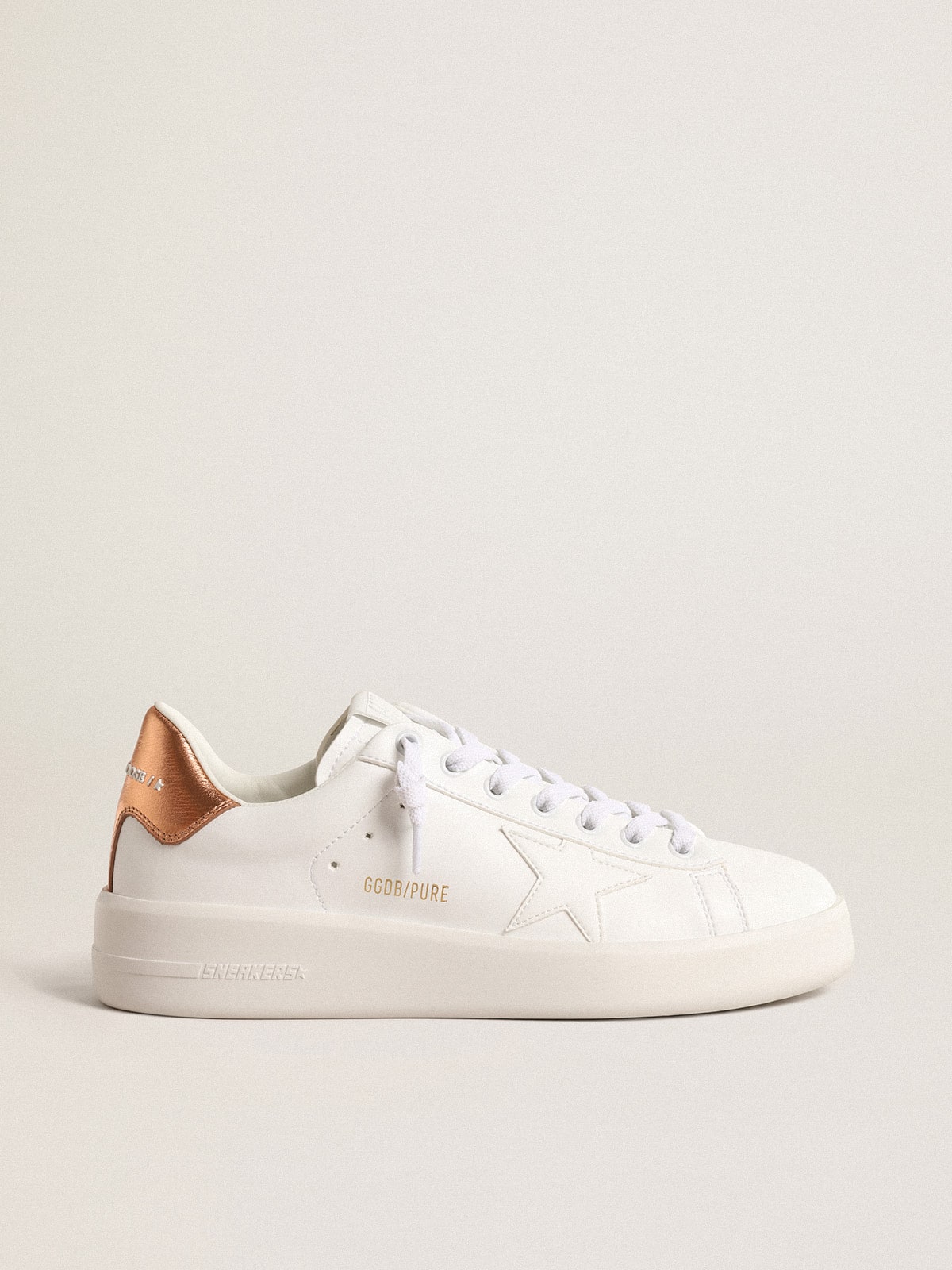 Golden Goose - Women's bio-based Purestar with bronze metallic leather heel tab in 