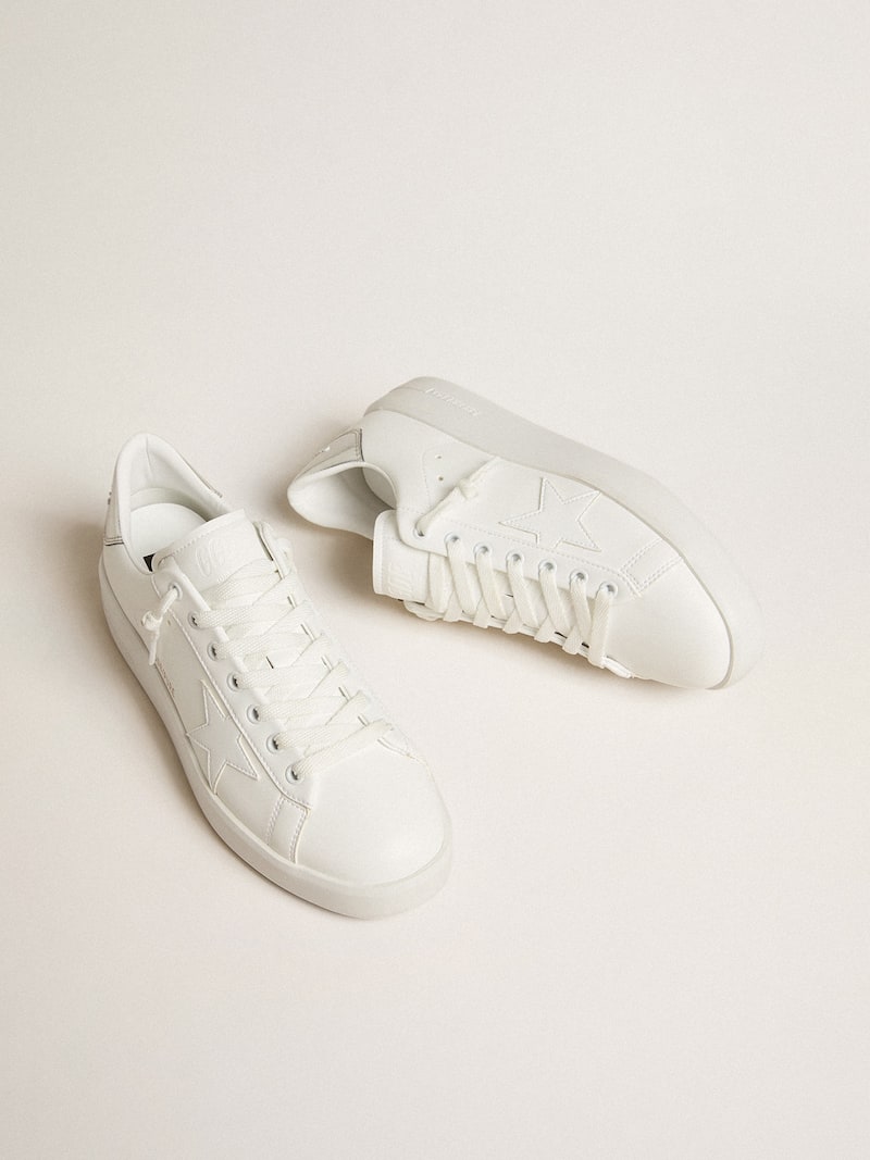 Golden Goose - Purestar Damen aus Biomaterial mit wei&szlig;em Stern und Fersenpartie in Spiegeloptik in 