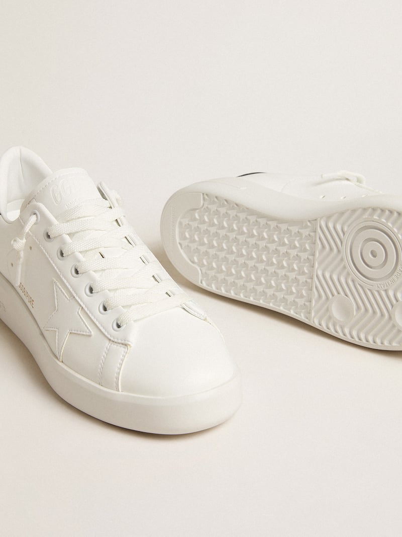 Golden Goose - Purestar Damen aus Biomaterial mit wei&szlig;em Stern und Fersenpartie in Spiegeloptik in 