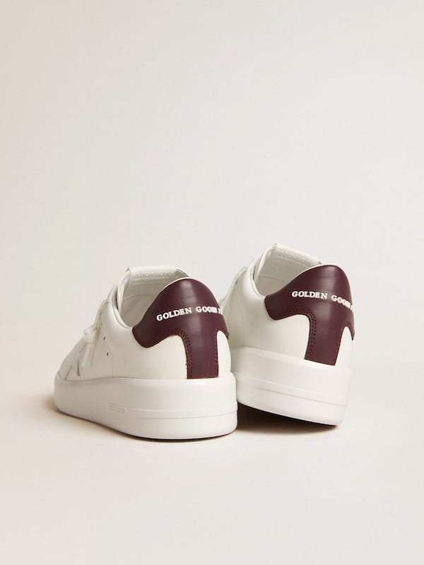 Golden Goose - Purestar with white leather star and plum leather heel tab in 