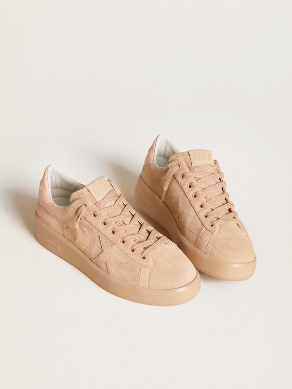 Golden Goose - Purestar in suede with suede star and light pink leather heel tab in 