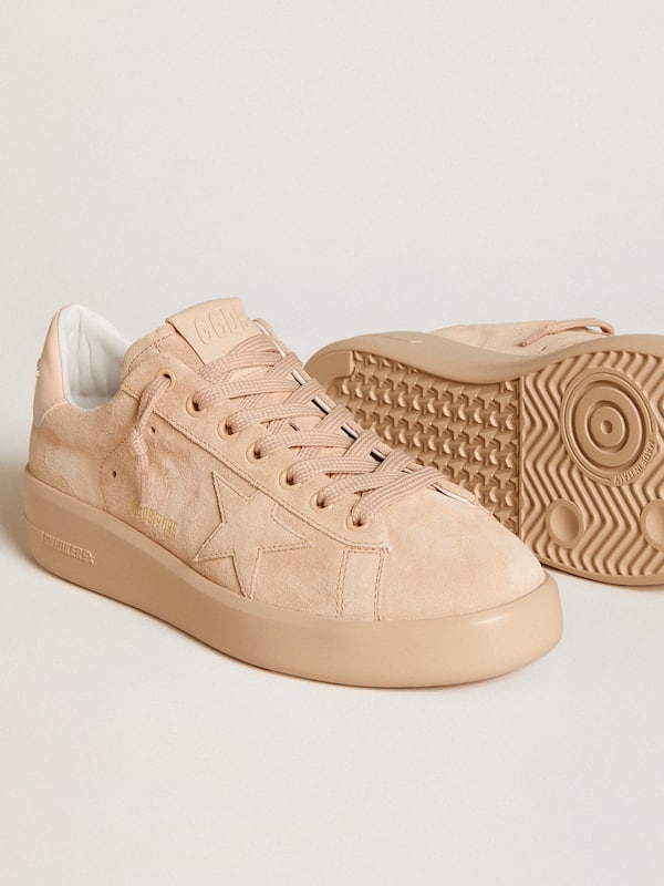 Golden Goose - Purestar in suede with suede star and light pink leather heel tab in 