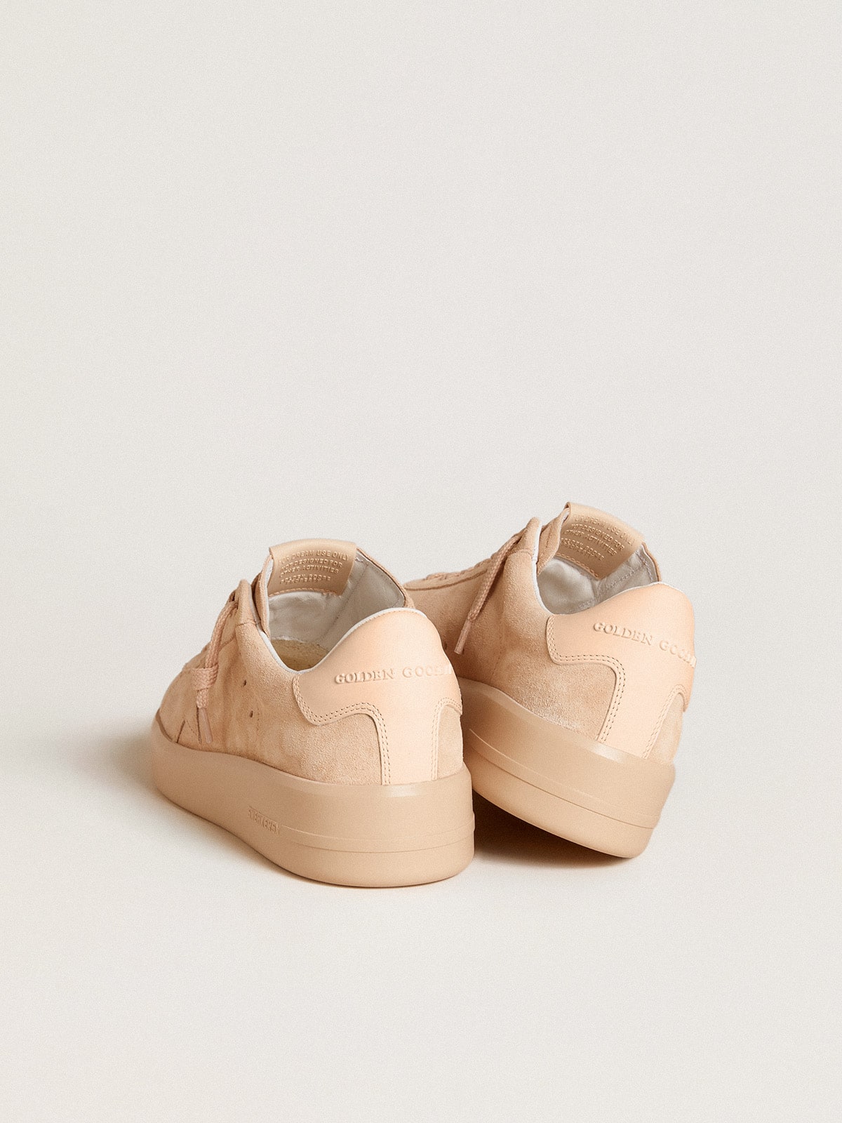 Golden Goose - Purestar in suede with suede star and light pink leather heel tab in 