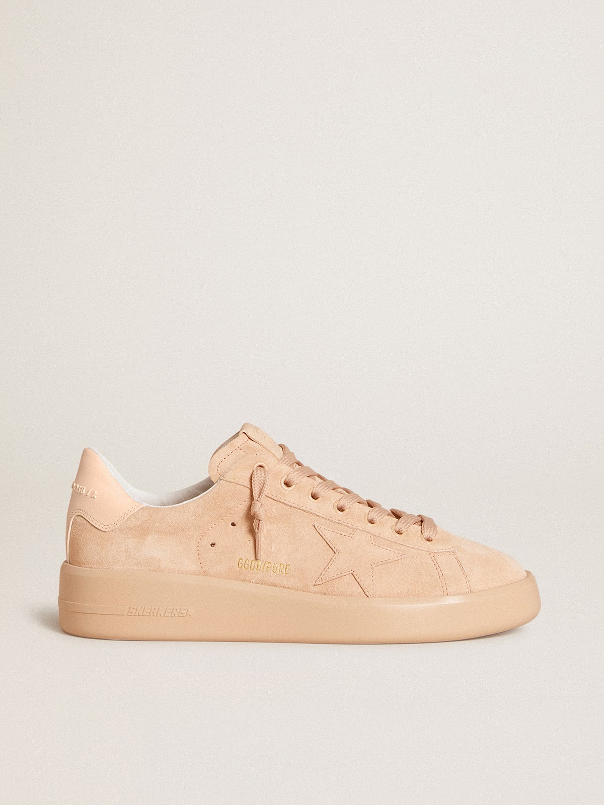 Golden Goose - Purestar in suede with suede star and light pink leather heel tab in 