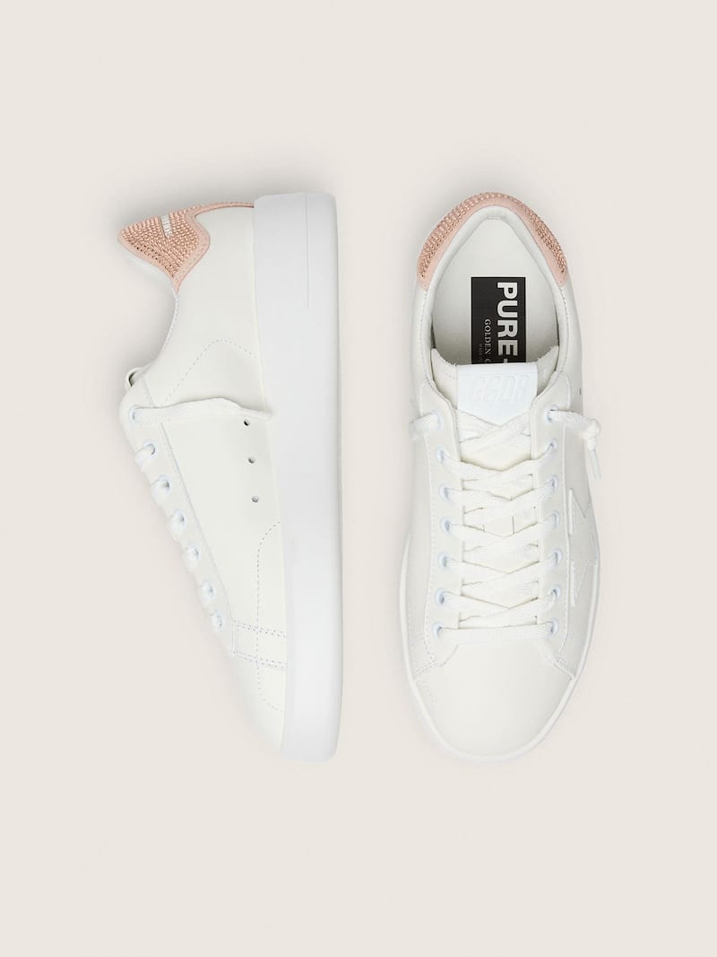 Golden Goose - Purestar mit Lederstern und Rauleder an der Fersenpartie mit Swarovski-Kristallen in 