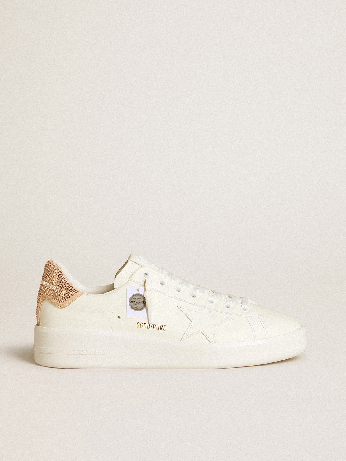 Golden Goose - Purestar with leather star and suede heel tab with Swarovski crystals in 