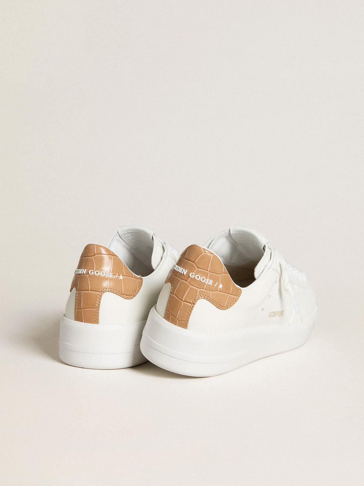 Golden Goose - Purestar pour femme avec étoile en cuir et contrefort en cuir à imprimé croco in 