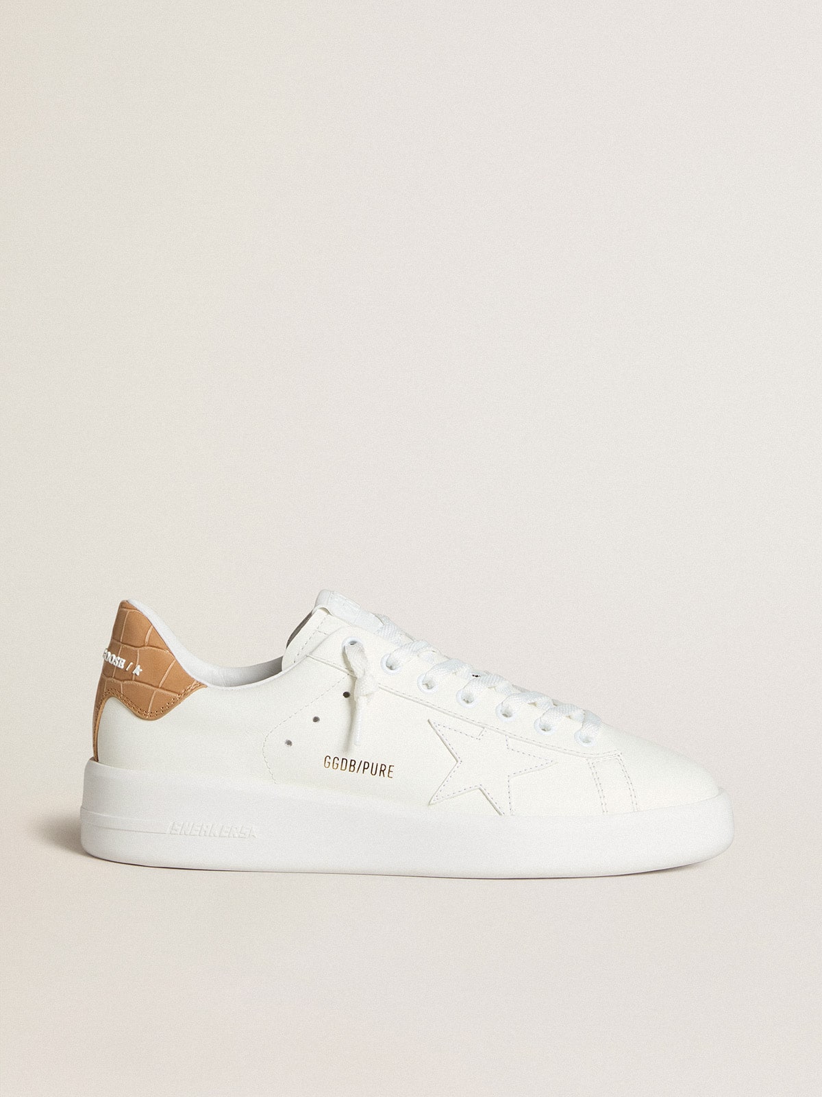 Golden Goose - Purestar pour femme avec étoile en cuir et contrefort en cuir à imprimé croco in 