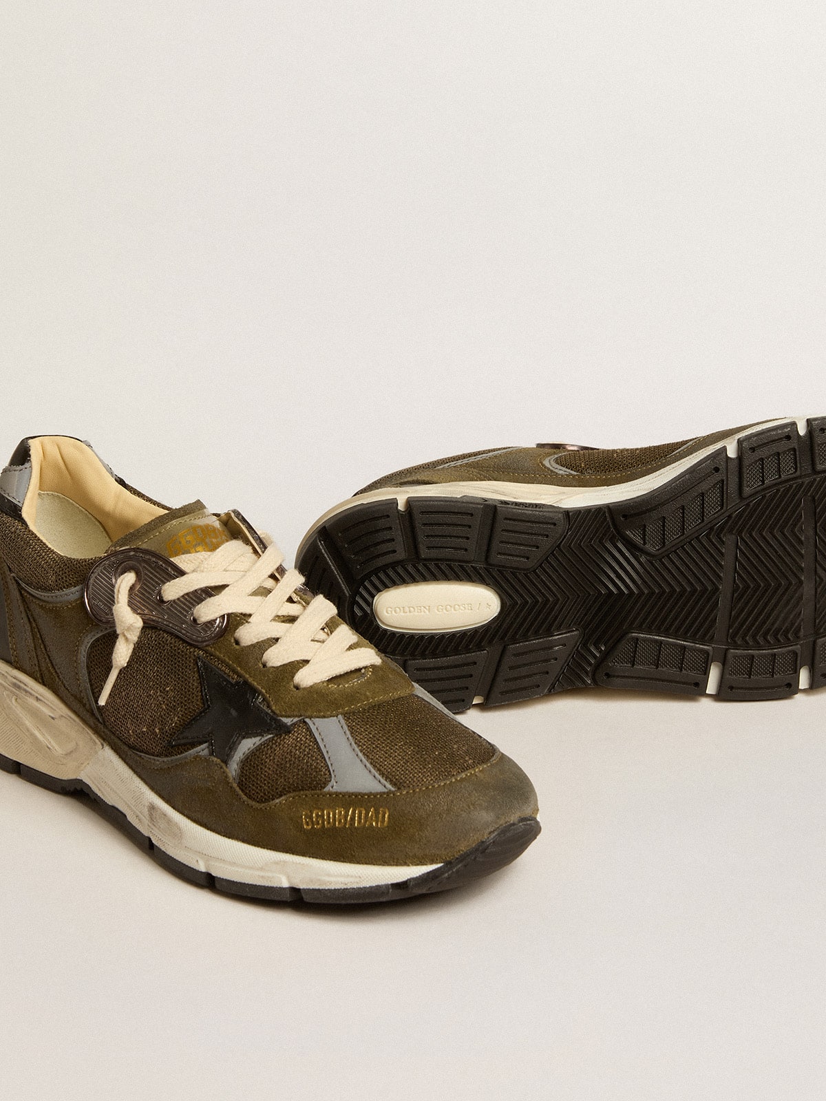 Golden Goose - Women’s Dad-Star in suede and mesh with black leather star and heel tab in 