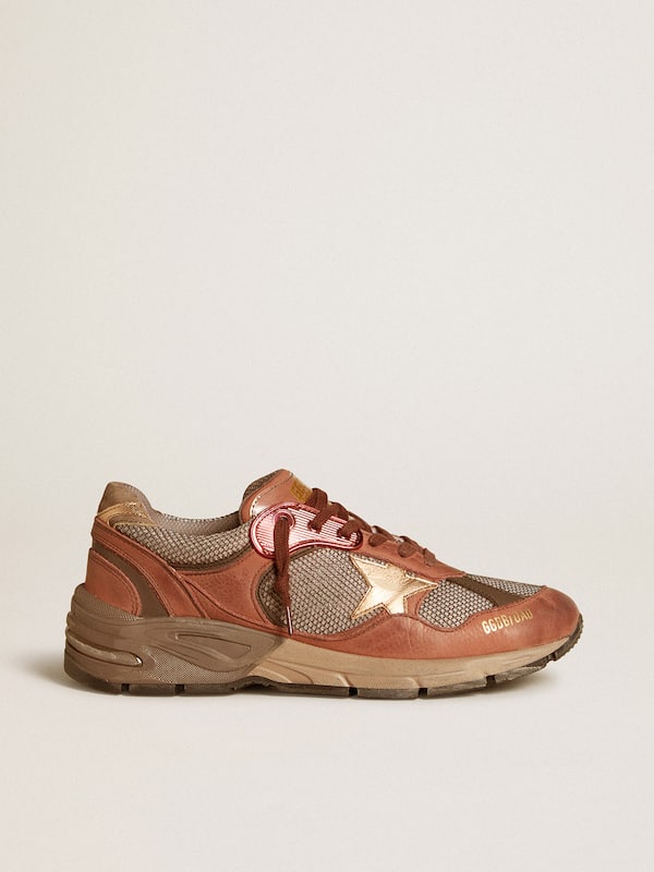 Golden Goose - Women's Dad-Star in nubuck with gold leather star and suede heel tab in 