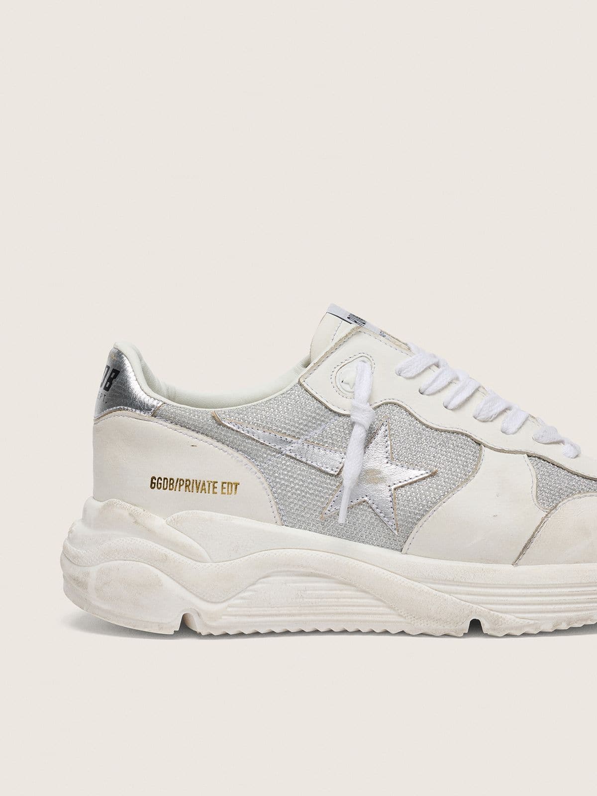 Women's Running Sole in mesh and nubuck with silver metallic
