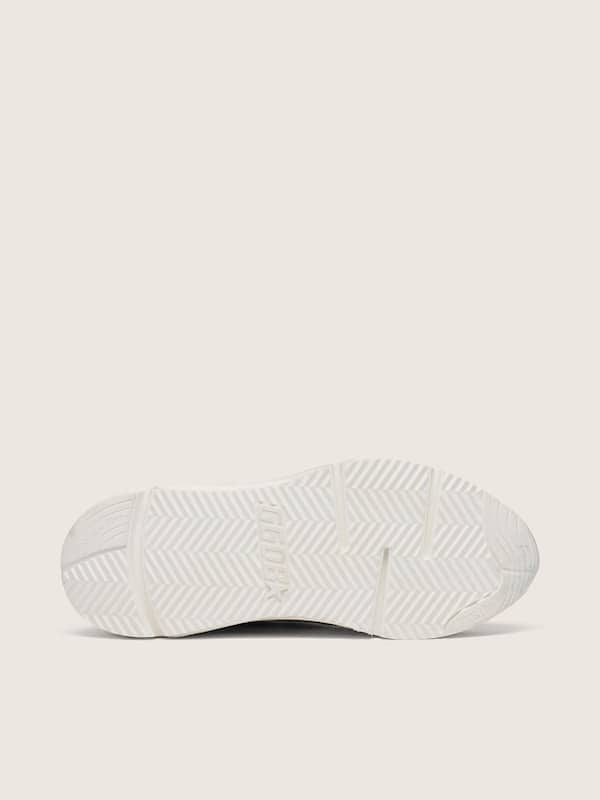 Golden Goose - Women’s Running Sole in mesh and nubuck with silver metallic leather star in 