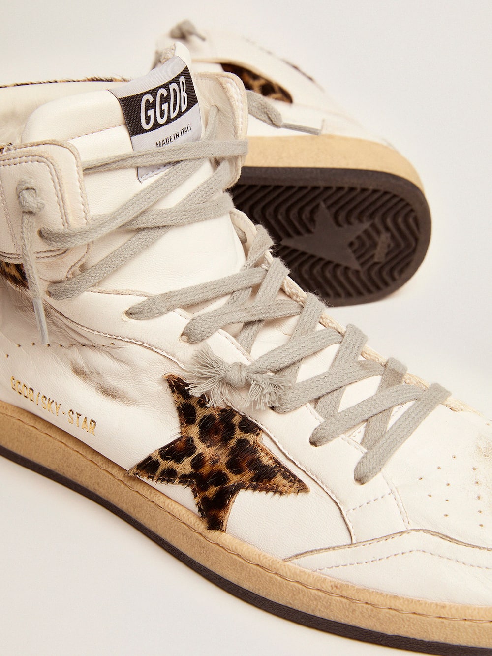 Golden Goose - Women's Sky-Star with signature and leopard print pony skin inserts in 