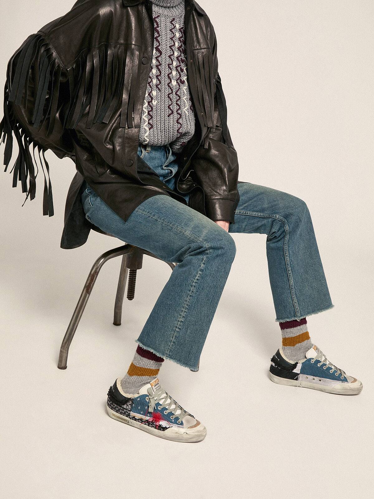 Golden Goose - Super-Star LAB sneakers with patchwork and shearling lining in 