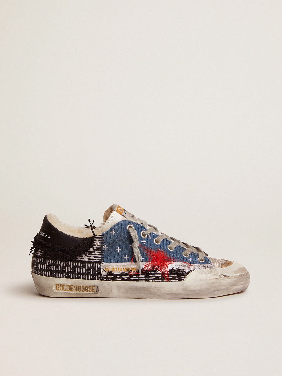 Golden Goose - Super-Star LAB sneakers with patchwork and shearling lining in 