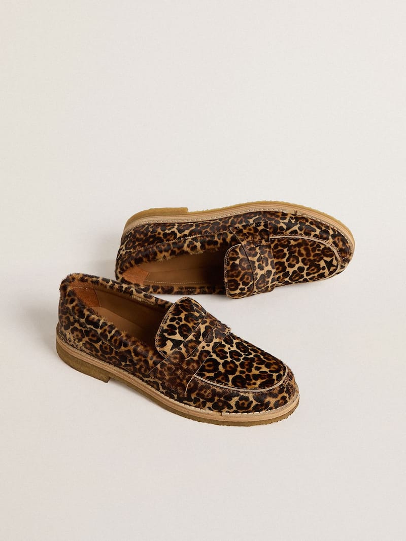 Golden Goose - Mocassino Jerry Donna in cavallino leopardato in 